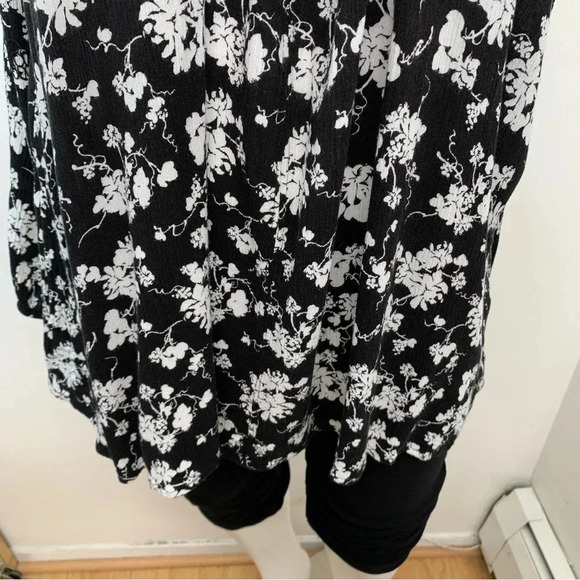 Lane Bryant Blouse Top Woman 18/20  Gauzy Floral Boho Key Hole Long Sleeve Flowy - Picture 5 of 13